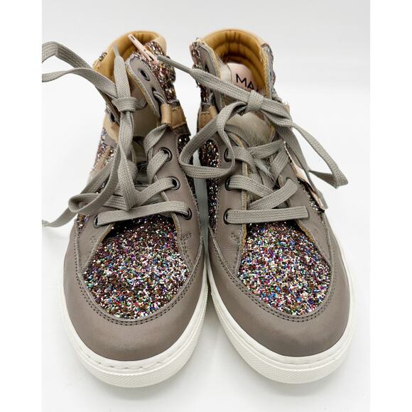 MAA Handmade in Spain Glitter High Top Sneakers Size 38 US 6 - Picture 5 of 8
